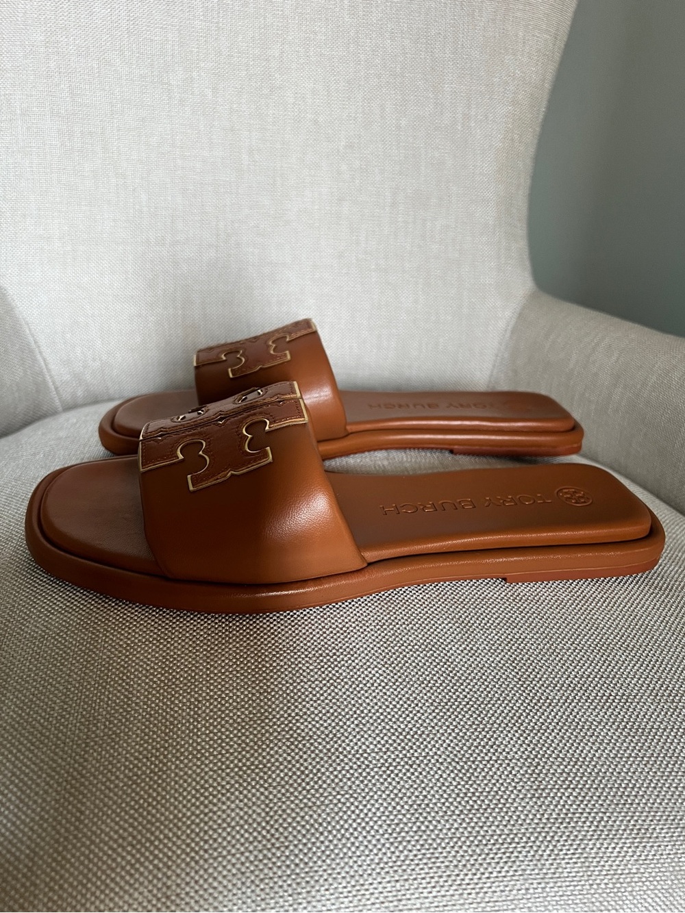 Tory Burch Nappa Leather Double T Sport Slide — Size 8 - Picture 3 of 12